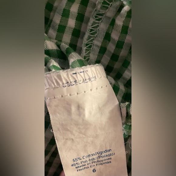 Samara Girls Sz 6 Green sleeveless gingham dress
With Bloomers - Picture 8 of 10